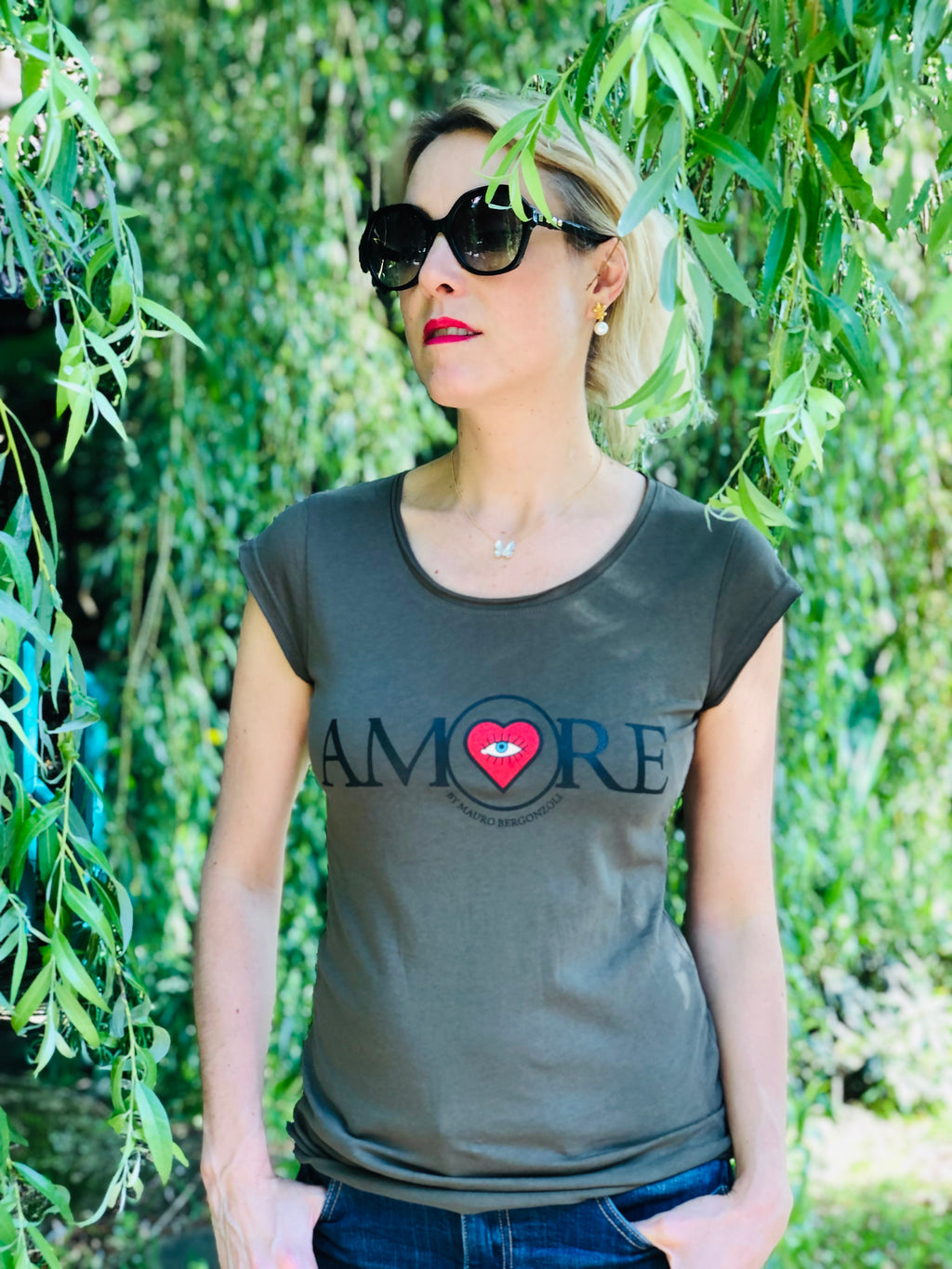 T-Shirt in Colour Military - AMORE by Mauro Bergonzoli