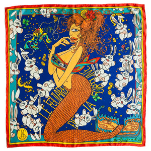 "The Lucky Scarf " Mauro Bergonzoli silk scarf - handmade in Como,Italy